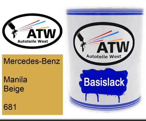 Mercedes-Benz, Manila Beige, 681: 1L Lackdose, von ATW Autoteile West.